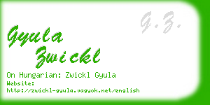 gyula zwickl business card